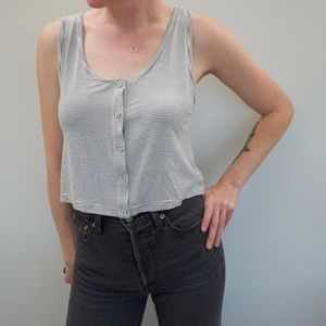 MINKPINK Cropped Button Down Tank
